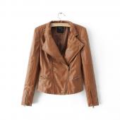 neue Mode am Kragen Bomber Lederjacken Damen Supernova Shorts Mantel Leder jaqueta couro Kleidung casual patte