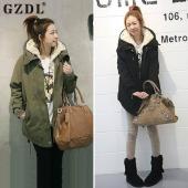 neue Frau Wintermantel lange Ärmel reißverschluss Dicken Vlies Kapuzen Jacke plus Size Parka Mantel cl009