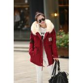 Elexs neue Mode Winter Pelz Vermummt reißverschluss Verziert Damen Damen Parkas Militärische casual Wintermantel