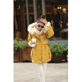 Elexs neue Mode Winter Pelz Vermummt reißverschluss Verziert Damen Damen Parkas Militärische casual Wintermantel