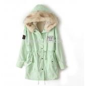 Elexs neue Mode Winter Pelz Vermummt reißverschluss Verziert Damen Damen Parkas Militärische casual Wintermantel