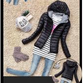 5 Farbe neue WinterJacke Damen OberBekleidung slim Vermummte DaunenJacke Frau warm Mantel Gepolstert