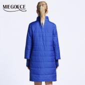 miegofce neuen Frühling Jacke Damen Wintermantel Damen Kleidung mittellang Baumwolle Gepolsterte  slim warme Jacke Mante