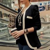 Amt Damen slim Steht Jack Hals lange Ärmel Herbst Mantel einreihig lässig