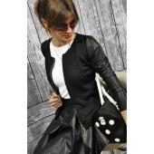 neue Damen pu Leder Lady casual chic Stil lange Ärmel Top Bluse Parka Mantel