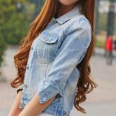 tc Damen Jeans Jacken kurzen Tops im Herbst lange Ärmel Jeans und Mantel Jahrgang hat für Damen Kleidung chaquetas