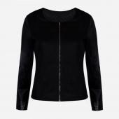 Damen pu Leder casual chic Stilvolles Top lange Ärmel Outwear Parka Jacke lxz02 Mantel reißverschluss Patchwork