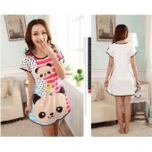 imc sehr süß Damen Cartoon Polka Dot Sleepshirt kurze Ärmel Nachtwäsche Mode Damen Nachthemden in einem