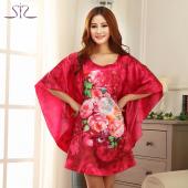 Nachthemd neuen Verkauf nach Hause Nacht Sleepshirt Sleepshirt Seide Schlafen Lounge Print hausMäntel für Damen 10114