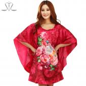 Nachthemd neuen Verkauf nach Hause Nacht Sleepshirt Sleepshirt Seide Schlafen Lounge Print hausMäntel für Damen 10114