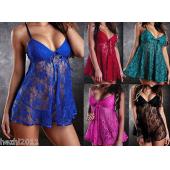 sexy Spitzen babydoll dessous Nachtwäsche Unterwäsche Damen Nachtwäsche freien g String