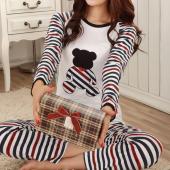 die neue Herbst Winter im Chinesischen Stil Damen Schlafen Lose Grösse Pyjamas Damen comic bär Nachtwäsche Paar