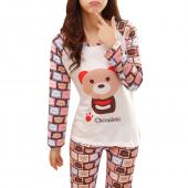 die neue Herbst Winter im Chinesischen Stil Damen Schlafen Lose Grösse Pyjamas Damen comic bär Nachtwäsche Paar