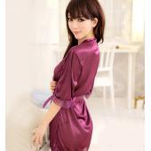 sexy Damen Seide Satin Morgenmantel Braut BrautJungfer dessous Set Nachtwäsche Nachthemd Spitzen BadeMantel