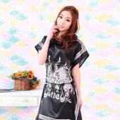 neue Damen Faux Seide Schmetterling Muster Nachtwäsche Kleid Kleid Gewand Nachtwäsche