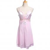 neuer Damen sexy Seide Spitzen Nachthemden Chiffon Spaghetti Riemen Sommer Nachtwäsche Nachtwäsche 6 Farben s m l