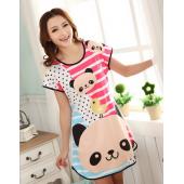 waqia neuankömmlinge casual Mode sehr süß Damen und o Hals Polka Dot Sleepshirts Mini short sleeve