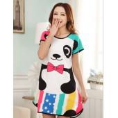 waqia neuankömmlinge casual Mode sehr süß Damen und o Hals Polka Dot Sleepshirts Mini short sleeve