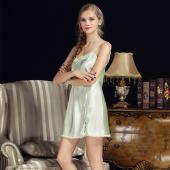 Damen sexy Nachthemden Spitzen plus Size Schlafen Kleid Nachtwäsche Seide Damen nach Hause Kleid im Stil