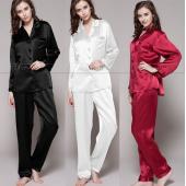 Geschenk Seide Satin SchlafAnzug Set Pyjama Pyjama ins Set Nachtwäsche Loungewear s m l xl 2xl 3xl plus solid7