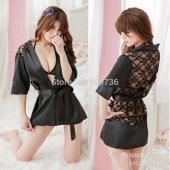 1Set Damen Kleidung hat Spitzen Nachthemd sexy Nachtwäsche an Nachtwäsche Damen Schwarze m l xl Grösse heiße Mode fall