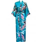 neue lange Robe Satin Rayon Bademantel Nachthemd für Damen Kimono Nachtwäsche Blume plus s Grösse xxxl s02d
