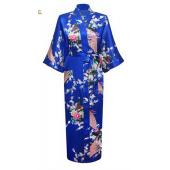 neue lange Robe Satin Rayon Bademantel Nachthemd für Damen Kimono Nachtwäsche Blume plus s Grösse xxxl s02d