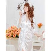 notierung Damen sexy Satin Morgenmantel Nachtwäsche dessous an Spitzen g String Pyjama und Bademantel Bademantel