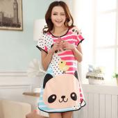 c73 Versandkosten neue Damen Kleider Kleidung Pyjama Polka Dot Nachtwäsche kurze Ärmel Sleepshirt