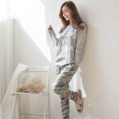 die neue Herbst Winter Womens Pyjamas o Hals lange Ärmel Damen Nachtwäsche Pyjama Girls Frau Pyjama und Grösse