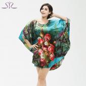 Top Verkauf Nachthemden Sleepshirts Faux Seide plus Grösse home BadeMantel weibliche Damen Nachtwäsche Morgenmantel