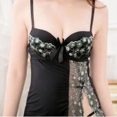 kostenLoser Versand Damen Mode sexy Seide Nachtwäsche Spitzen halo aus Blumen Schlafen Kleid Nachthemd Set t zur