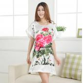 Weisse Damen plus Size Faux Morgenmantel bath Robe Nachthemd Pijama Sommer Sleepshirts neuen Stil Nachtwäsche