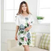 Weisse Damen plus Size Faux Morgenmantel bath Robe Nachthemd Pijama Sommer Sleepshirts neuen Stil Nachtwäsche