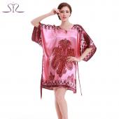 heißes Verkauf Nachthemden Sleepshirts Damen Summer Style Nachthemd Bademantel longue der Faux Seide Bademantel