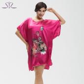 heißes Verkauf Nachthemden Sleepshirts Damen Summer Style Nachthemd Bademantel longue der Faux Seide Bademantel