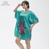 heißes Verkauf Nachthemden Sleepshirts Damen Summer Style Nachthemd Bademantel longue der Faux Seide Bademantel