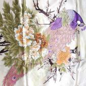 Damen Nachthemd Nachtwäsche Mode Runde Kragen Damen Nachthemden gedruckt heißes Verkauf Beige Pfau Nachtwäsche