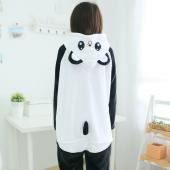 SchlafAnzüge Damen Panda Onesies für Erwachsene Schlafen Lounge Pyjama Panda Nachtwäsche Flanell Tier Schlafanzug ein s