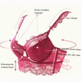 sheloVer weibliche Unterwäsche rutschhemmend Spitzen BH und Höschen Set an blumigen Seite sammeln sich sexy ultra thin