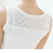 m 4xl ladies & sexy Spitzen camisoles reißverschluss Hals Ärmellose elastische Bodycon Spitzen Tank Top Damen
