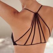 Damen die kreuz Bustier Strand Dralette cami BHs Gepolsterte  Pflanzliche Tops