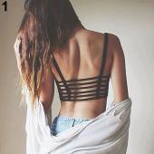 heiße Damen sexy Dralette eingesperrt Zurück geschnitten Strappy Gepolsterte  BH bralet Weste Pflanzliche Top