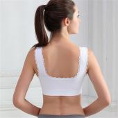 lässig Damen Feste Spitzen fitness Sport BH Gepolsterte  BH Pflanze Top stretch Weste