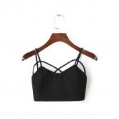 Modebewusste Damen Gepolsterte  BH Dralette Bluse Bustier Weste Pflanzliche Tank Tops Versandkosten