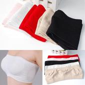 Damen weichen Nahtlose Schulterfreies Top Weste atmungsaktiven Sport BHs Bandeau Brust 6rr8