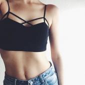 heißer Mode Damen Gepolsterte  BH Tank Tops Bustier BH Weste Pflanzliche Top Dralette Bluse Versandkosten