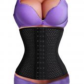 3rows Haken Damen zur billigen körper shaper Bustier Mode 4 Stahl gebürstet Taille Ausbildung Korsetts Schwarz