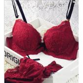 heiß kostenLoser Versand neue Polka Spitzen einen Tiefen v Lady BH push up 3 4 Dicke Unterwäsche sexy Damen