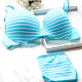 heiß sexy Damen Mädchen Gestreiften push up Gepolsterte  Unterwäsche 2 PCs hat Underwire BH dessous 32 36b